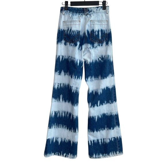 Gerard Darel Tie-Dye Wide-Leg Denim Jeans (High Rise) Size 34 EU, US 2 - Picture 4 of 13